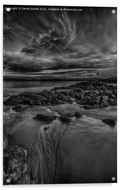 Firemore Sands, Uig, Poolewe (mono) Acrylic by Derek Daniel