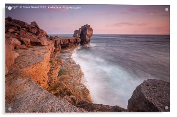 Sunset at Pulpit Rock, Portland, Dorset Acrylic by Derek Daniel