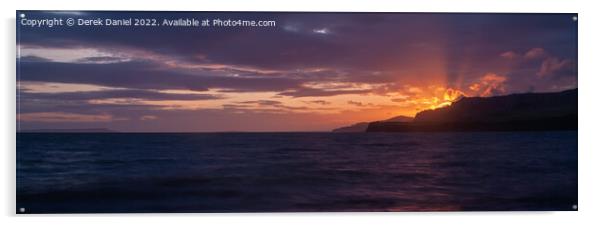 Kimmeridge Sunset (panoramic) Acrylic by Derek Daniel