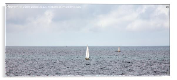 Sailing on the Solent Acrylic by Derek Daniel