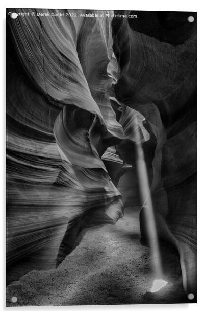 Light Beam in Antelope Canyon (mono) Acrylic by Derek Daniel