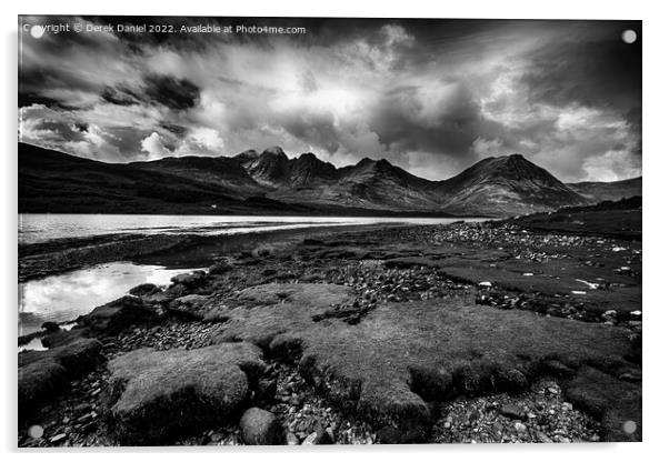 Loch Slapin from Torrin (mono) Acrylic by Derek Daniel