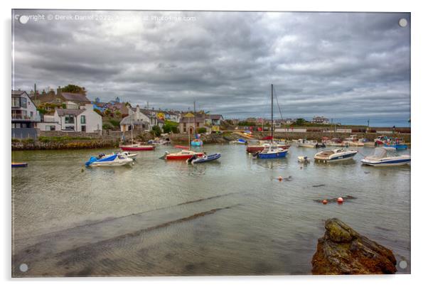 Cemaes Bay Harbour, Anglesey Acrylic by Derek Daniel