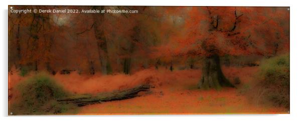 Autumn Forest Scene (panoramic) Acrylic by Derek Daniel