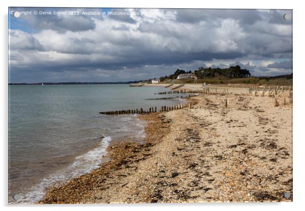 The Beautifully Eroding Lepe Beach Acrylic by Derek Daniel