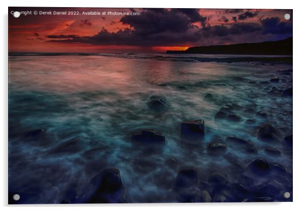 Stunning Sunset Over Kimmeridge Bay Acrylic by Derek Daniel