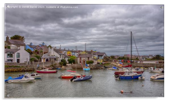 Tranquil fishing village by the sea Acrylic by Derek Daniel