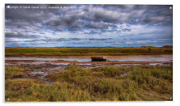 Lonely Boats Last Stand Acrylic by Derek Daniel