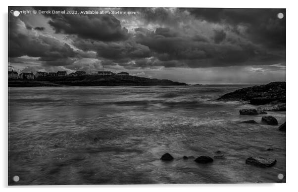 Moody Serenity of Trearddur Bay Acrylic by Derek Daniel
