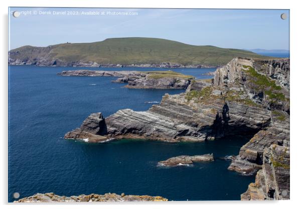 Majestic Views of Kerry Cliffs Acrylic by Derek Daniel