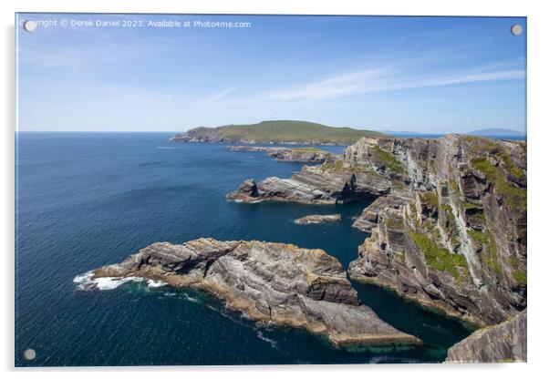 Majestic Views of Kerry Cliffs Acrylic by Derek Daniel