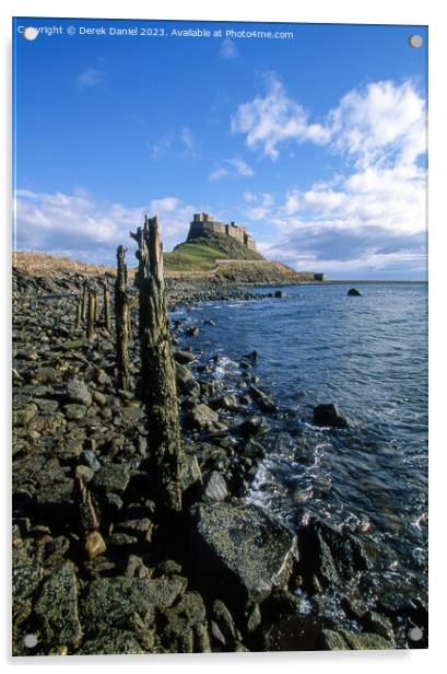 Magnificent Lindisfarne Castle Acrylic by Derek Daniel