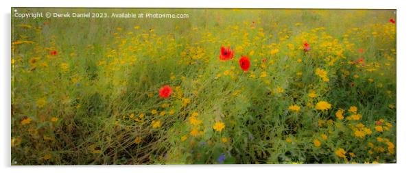 Dreamy Meadow Flowers Acrylic by Derek Daniel