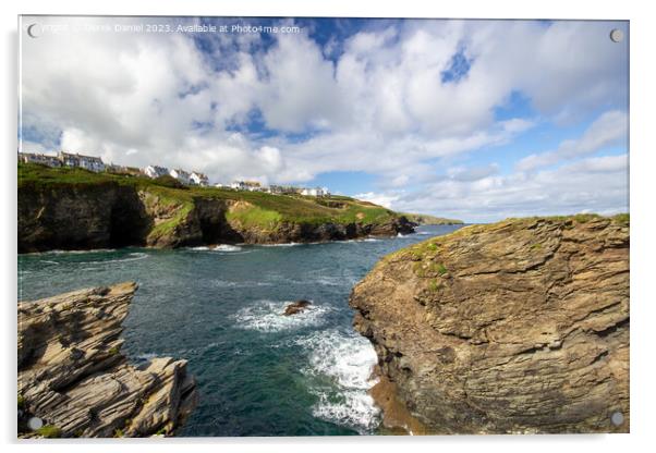Majestic Headland Overlooking the Cornish Coast Acrylic by Derek Daniel