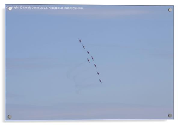 Red Arrows Bournemouth Air Show 2023 Acrylic by Derek Daniel