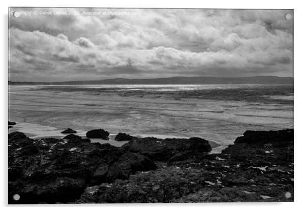 The Coast around St. Ives Bay (mono) Acrylic by Derek Daniel