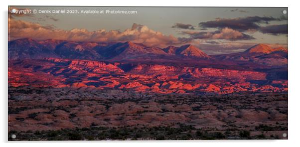 Fiery Red Sunset at Arches National Park  Acrylic by Derek Daniel