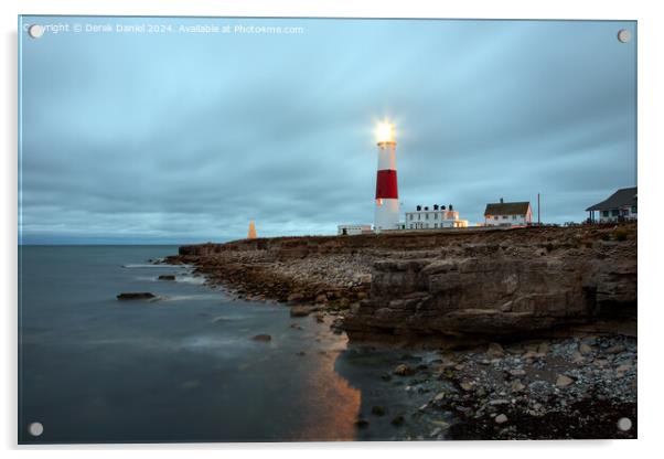 Portland Bill Lighthouse at dawn Acrylic by Derek Daniel