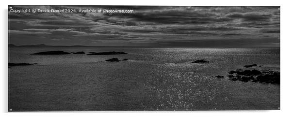 Trearddur Bay, Anglesey (mono) Acrylic by Derek Daniel