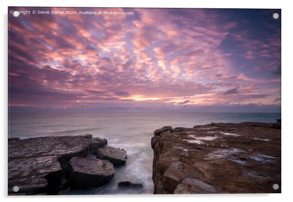 Sunrise around Portland, Dorset Acrylic by Derek Daniel