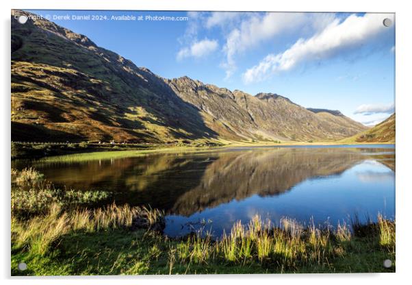 Loch Achtriochtan, Glencoe Acrylic by Derek Daniel