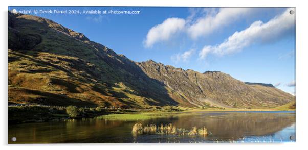 Loch Achtriochtan, Glencoe (panoramic) Acrylic by Derek Daniel