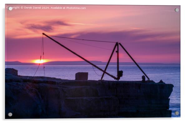 Sunrise around Portland, Dorset Acrylic by Derek Daniel