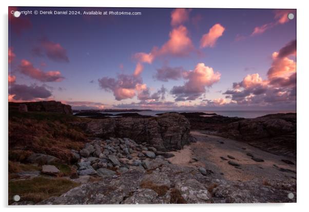 Majestic Sunset over Trearddur Bay Acrylic by Derek Daniel