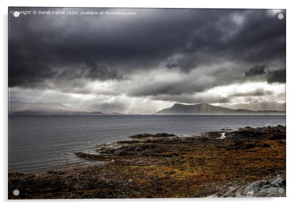 Storm clouds over Loch Hourn Acrylic by Derek Daniel