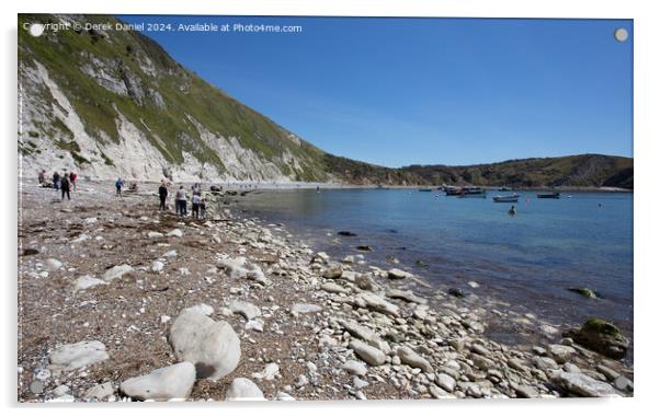 Lulworth Cove Acrylic by Derek Daniel