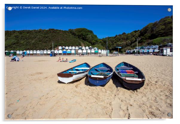 3 Boats On The Beach Acrylic by Derek Daniel