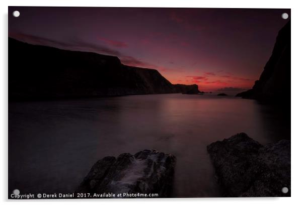 Man O'War Bay Sunrise Acrylic by Derek Daniel