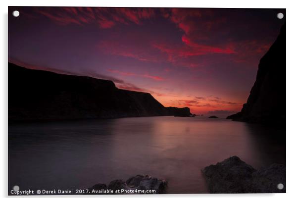 Man O'War Bay Sunrise Acrylic by Derek Daniel