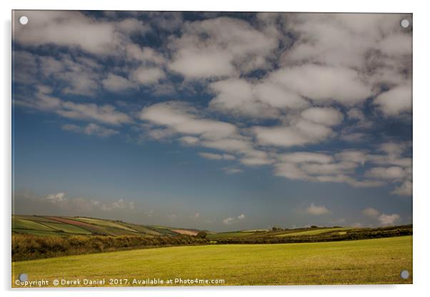 A Cornish Landscape Acrylic by Derek Daniel