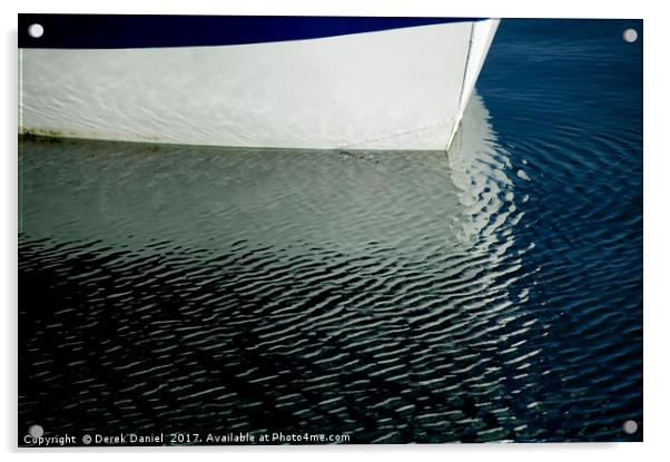 Boat Reflection Acrylic by Derek Daniel