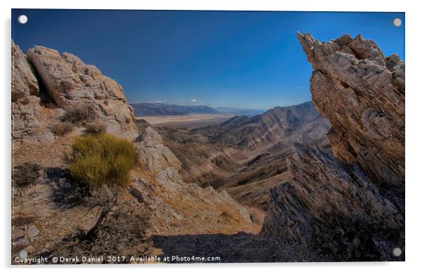 Augerberry Point, Death Valley Acrylic by Derek Daniel
