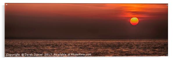 Rising sun at Peveril Point, Swanage Acrylic by Derek Daniel