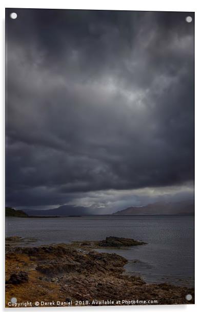 Moody Landscape of Loch Hourn Acrylic by Derek Daniel