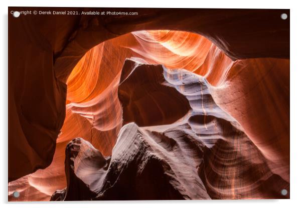 Surreal Beauty of Antelope Canyon Acrylic by Derek Daniel