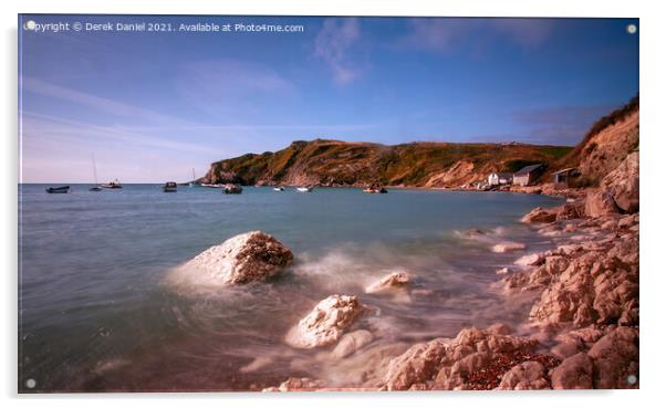 Lulworth Cove #2. Dorset  Acrylic by Derek Daniel