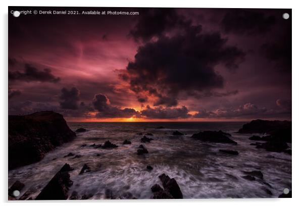 Dramatic Clouds at Hartland Quay Acrylic by Derek Daniel