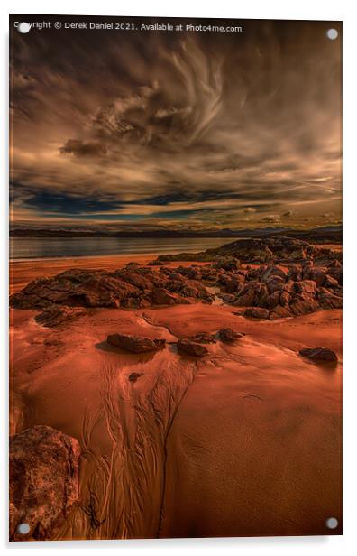 The Red Sand at Firemore, UIG, Poolewe  Acrylic by Derek Daniel