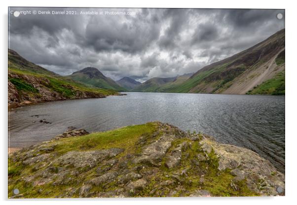 cloudy day at Wastwater in the Lake District Acrylic by Derek Daniel