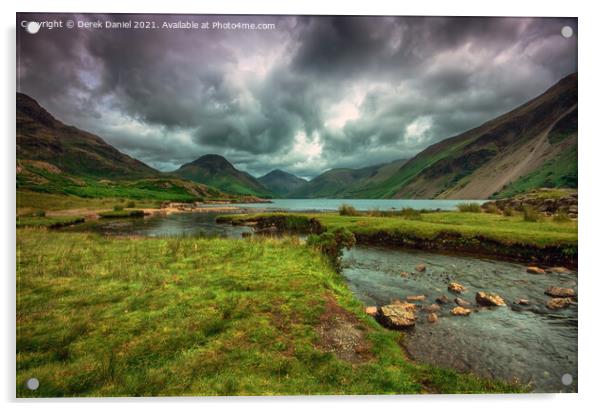 cloudy day at Wastwater in the Lake District #2 Acrylic by Derek Daniel