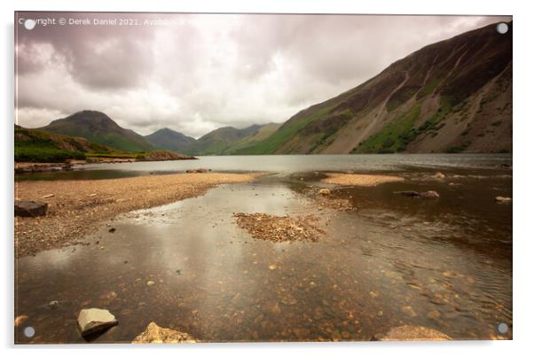 cloudy day at Wastwater in the Lake District #5 Acrylic by Derek Daniel