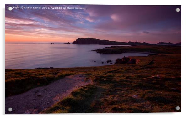 Sybil Head Sunset, Dingle Peninsula, Ireland (pano Acrylic by Derek Daniel