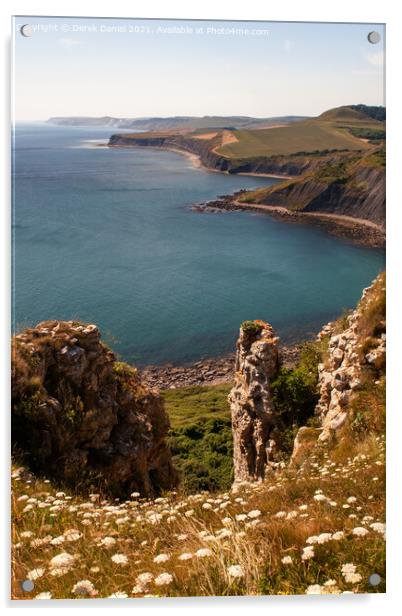 Chapman's Pool and beyond Acrylic by Derek Daniel