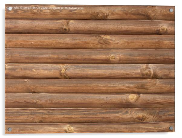 Brown log wooden wall texture Acrylic by Sergii Petruk