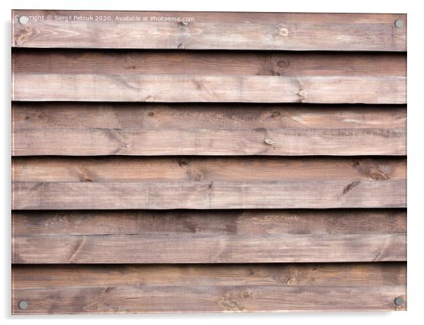 Texture of a wooden fence with a new horizontal brown background Acrylic by Sergii Petruk