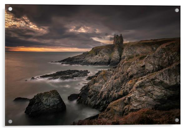 Dunskey Castle Acrylic by overhoist 